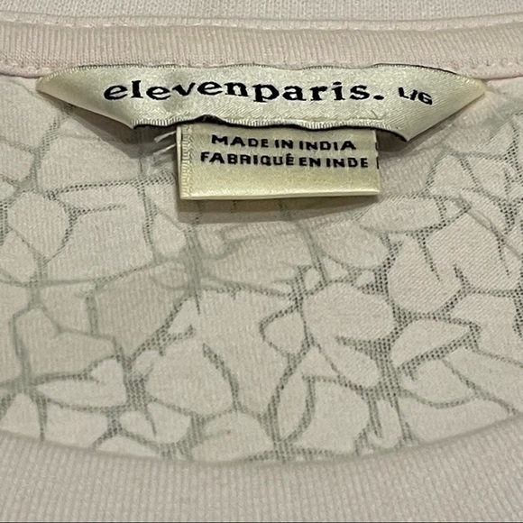 New Eleven Paris Men's Crackled Knit Tee Size Large Color White - Picture 3 of 5